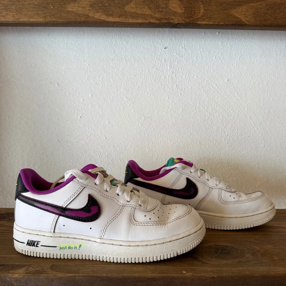 Nike Air Force 1 LV8 GS Just Do It Sneakers Vivid Purple Kids Youth Size 2Y
